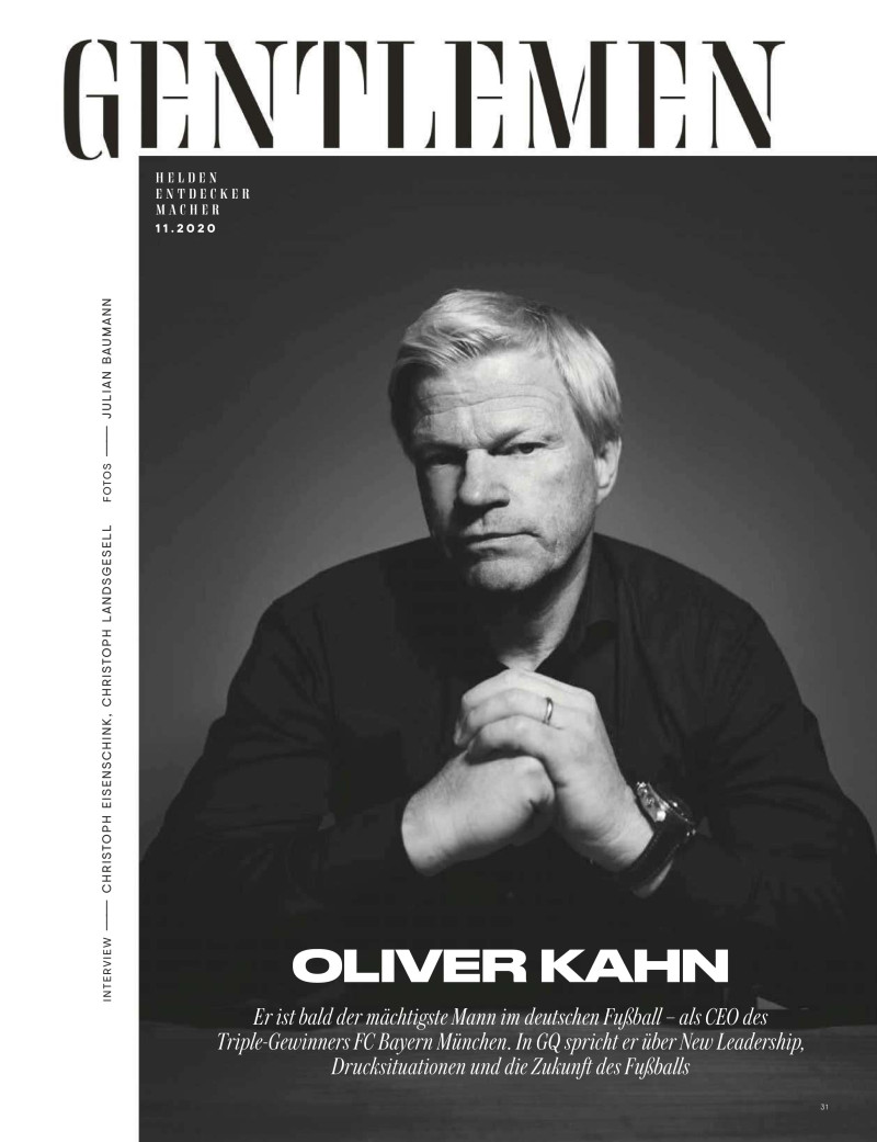 Gq Gentleman: Oliver Kahn, November 2020