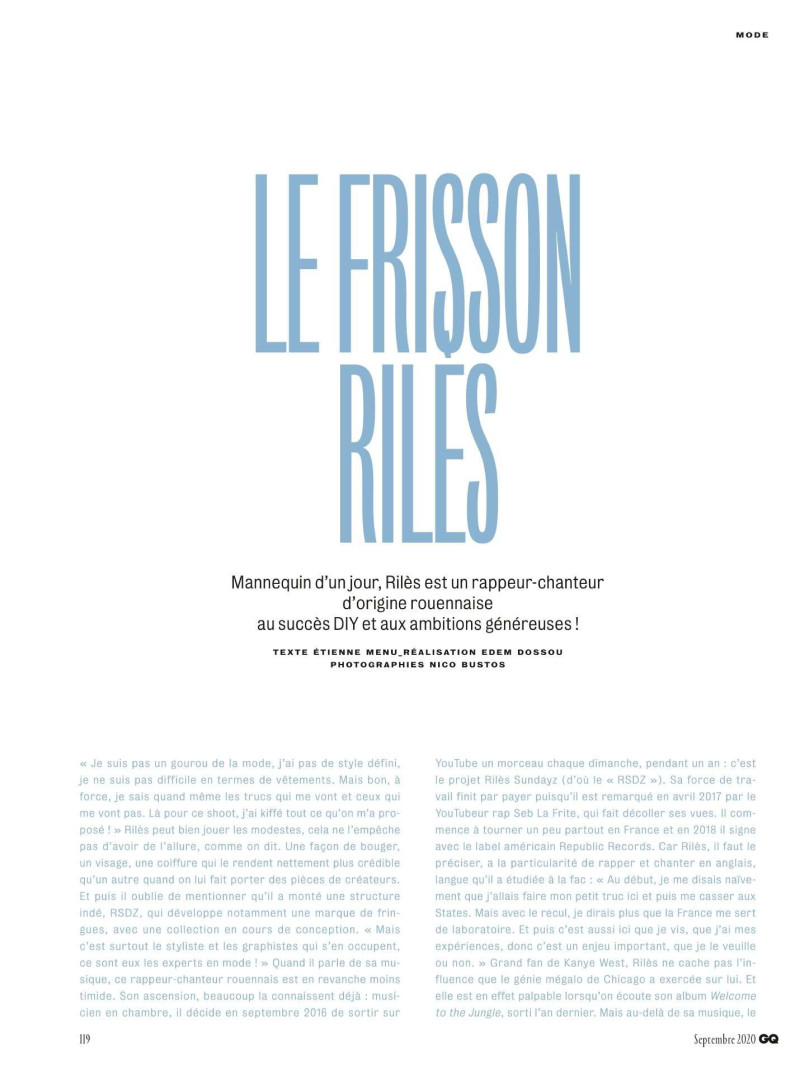 Le Frisson Riles, September 2020