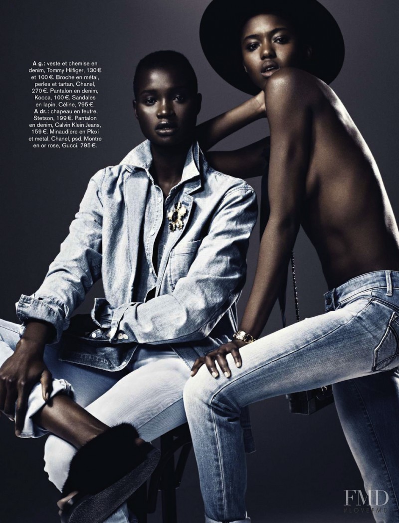 Ataui Deng featured in Radical Denim, June 2013