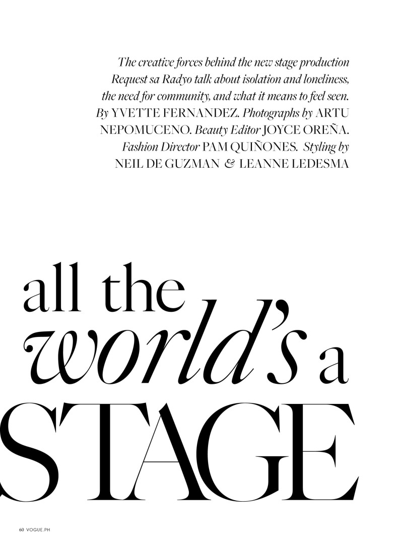 All the World\'s a Stage, October 2024