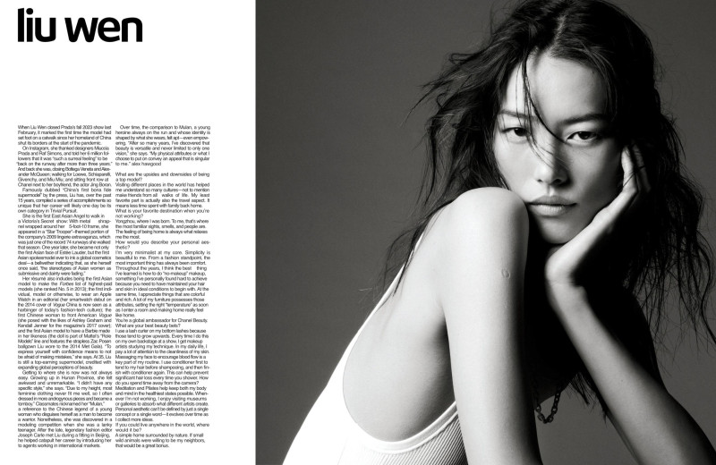 Liu Wen featured in Taking Flight, September 2024