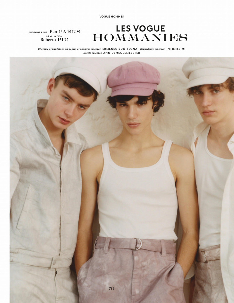 Fernando Lindez featured in Les Vogue Hommanies, March 2020