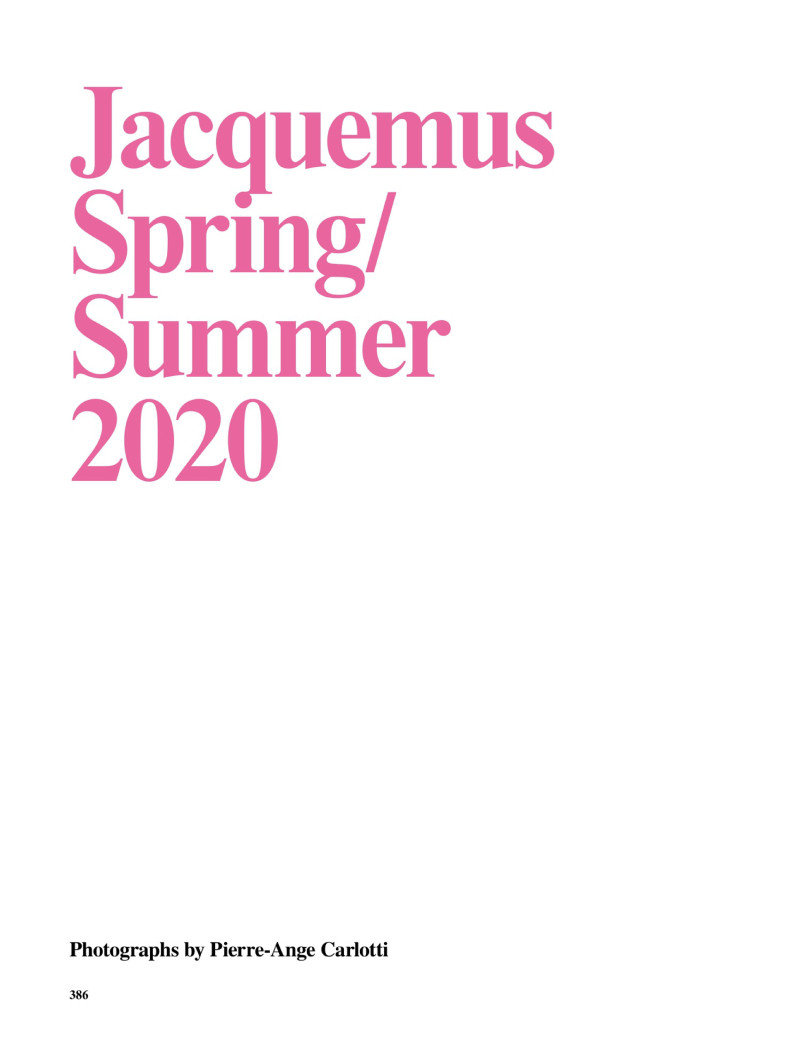 Mica Arganaraz featured in Jacquemus Spring/Summer 2020, September 2019