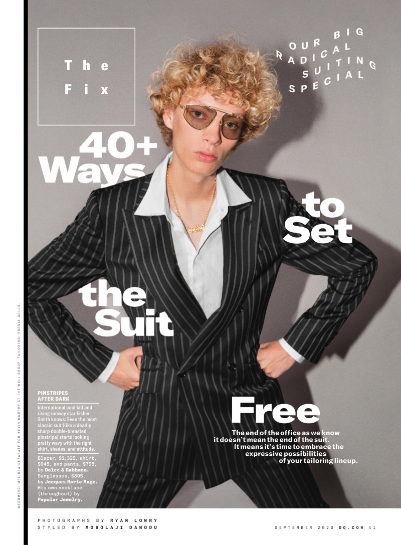 Fisher Smith featured in The Fix: 40 Ways To Set The Suit Free, September 2020