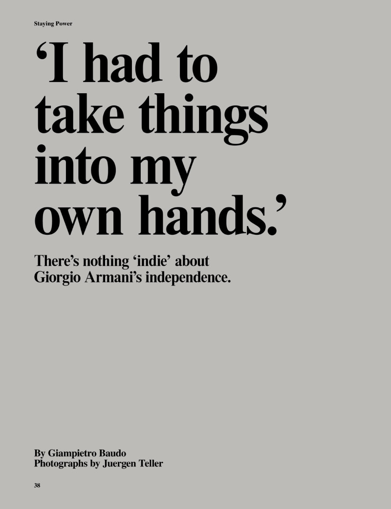 Staying Power: Giorgio Armani, July 2015