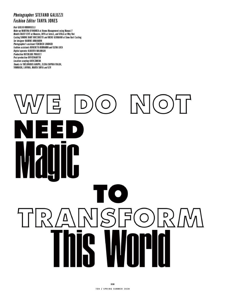 We Do Not Need Magic to Transform This World, March 2020