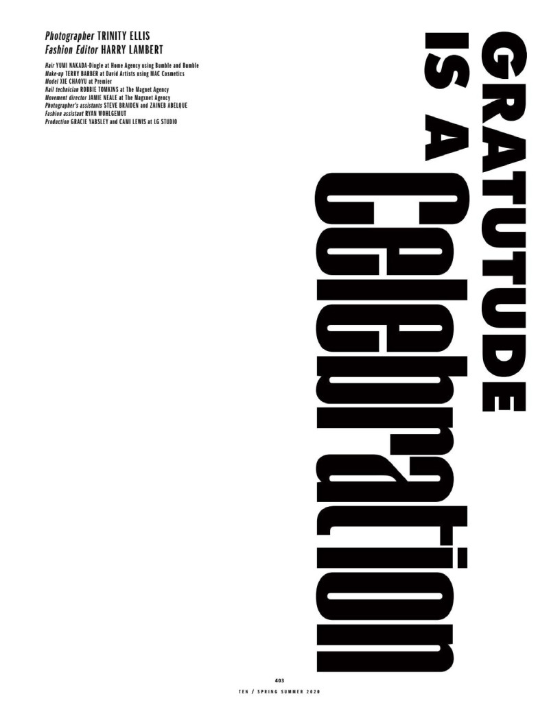 Xie Chaoyu featured in Gratitude Is A Celebration, March 2020