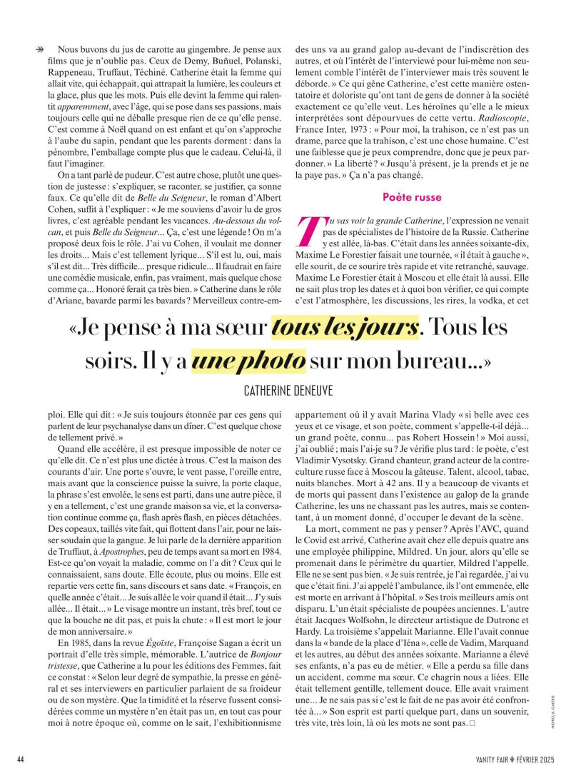 1. Recontre—Avec qui suis-je? Catherine ou "la Deneuve"?" By Philippe Lançon, February 2025