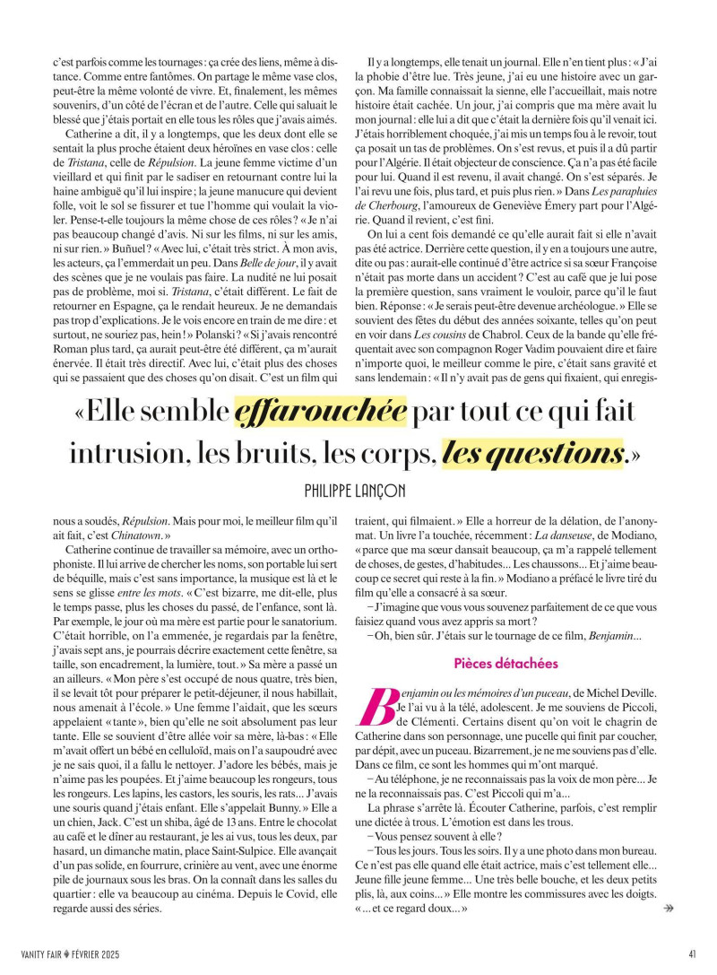 1. Recontre—Avec qui suis-je? Catherine ou "la Deneuve"?" By Philippe Lançon, February 2025