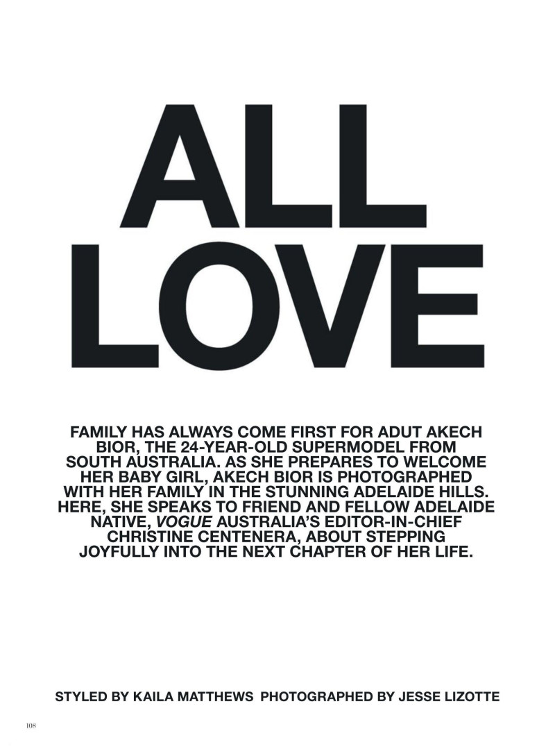 Adut Akech Bior featured in All Love, November 2024