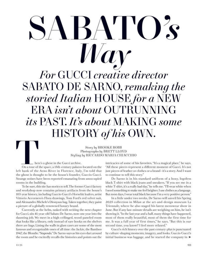 Fadia Ghaab featured in Sabato\'s Way, November 2024