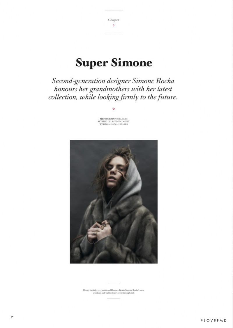Rosie Tapner featured in Super Simone, March 2013