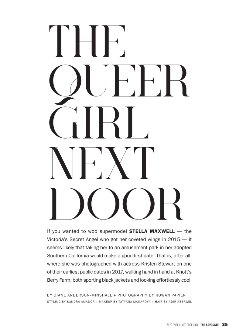 Stella Maxwell featured in The Queer Girl Next Door, September 2020