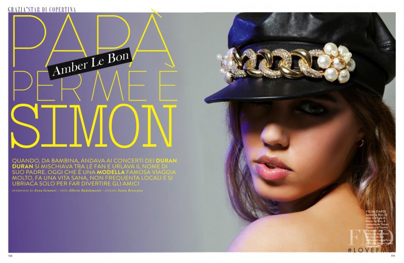 Amber Le Bon featured in Papà Per Me È Simon, May 2013