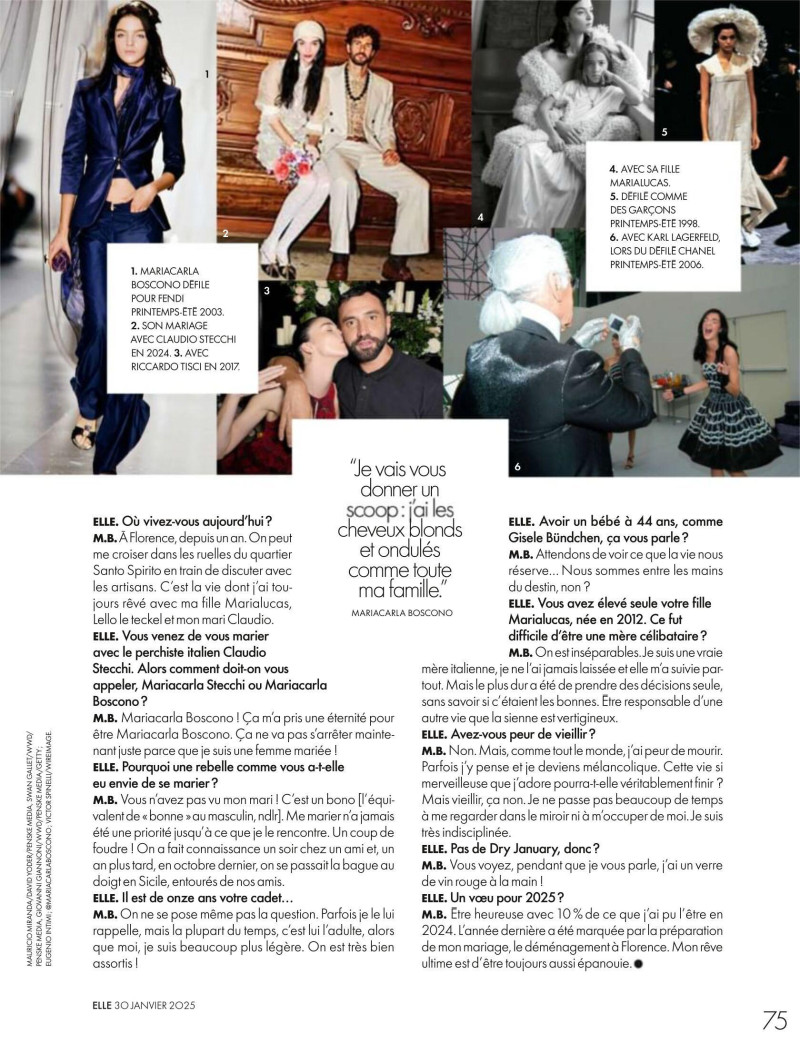 Mariacarla Boscono featured in Grande belleza / Mariacarla Boscono: Il était une joie, January 2025