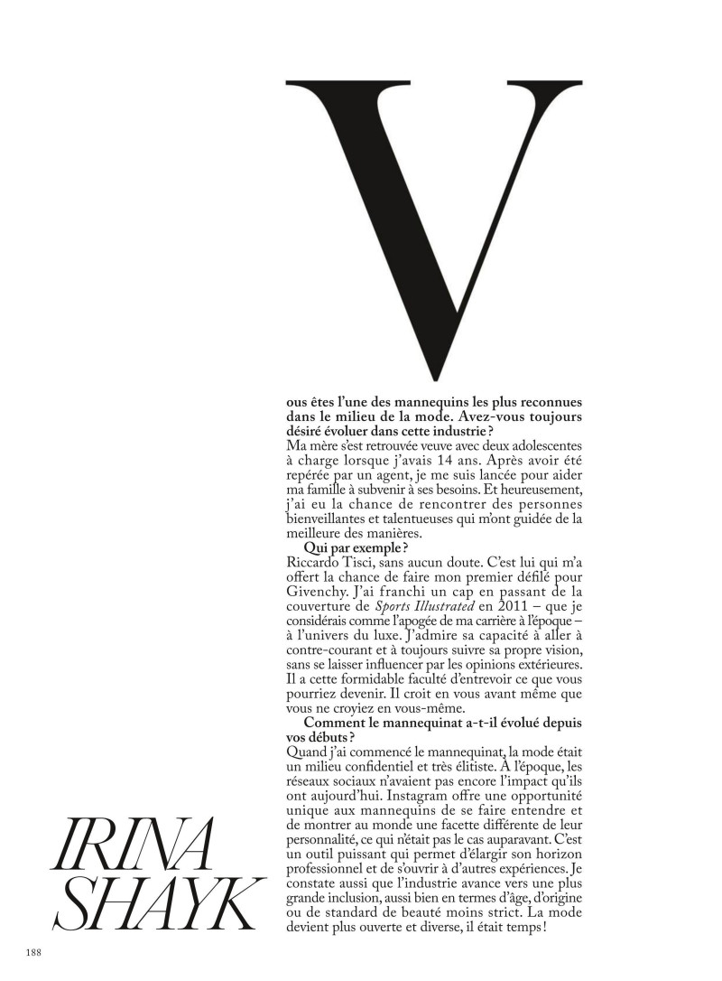 Irina Shayk featured in 28 Femmes, March 2025