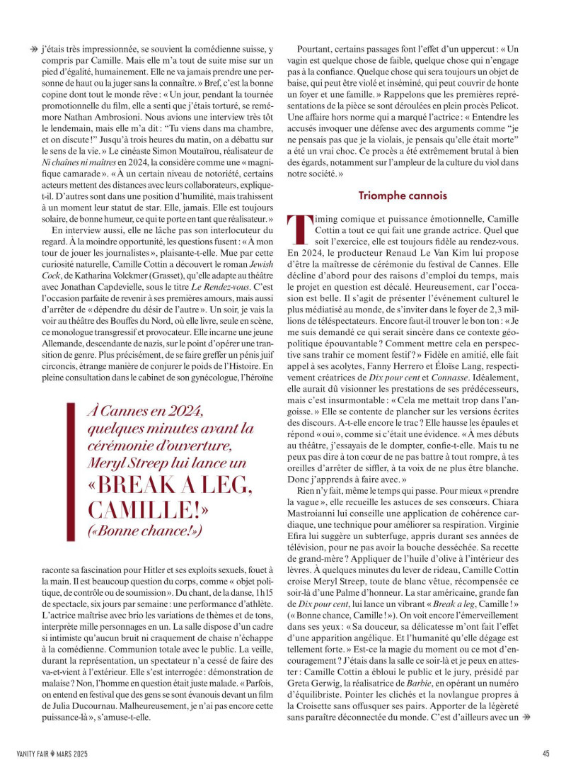 Camille Cottin: L\'art de la métamorphose", March 2025