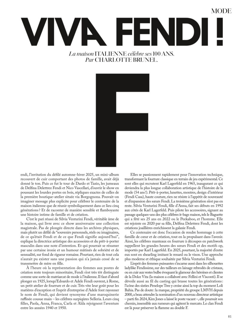 Viva Fendi!, April 2025