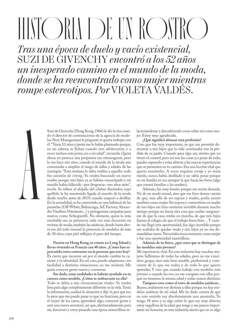 Suzi de Givenchy featured in Historia De Un Rostro, April 2025