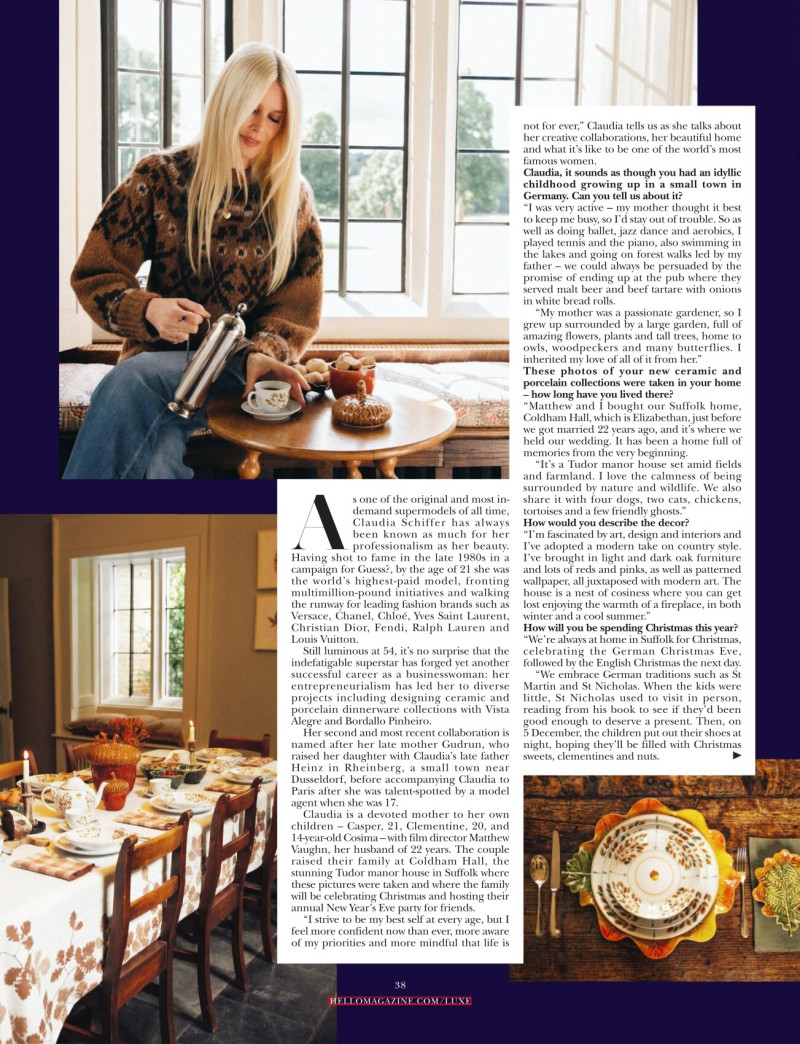 Claudia Schiffer featured in Supermodel Style, December 2024
