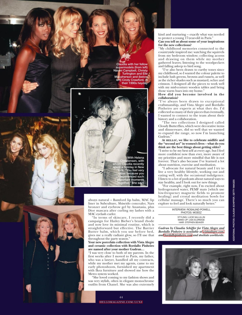 Claudia Schiffer featured in Supermodel Style, December 2024