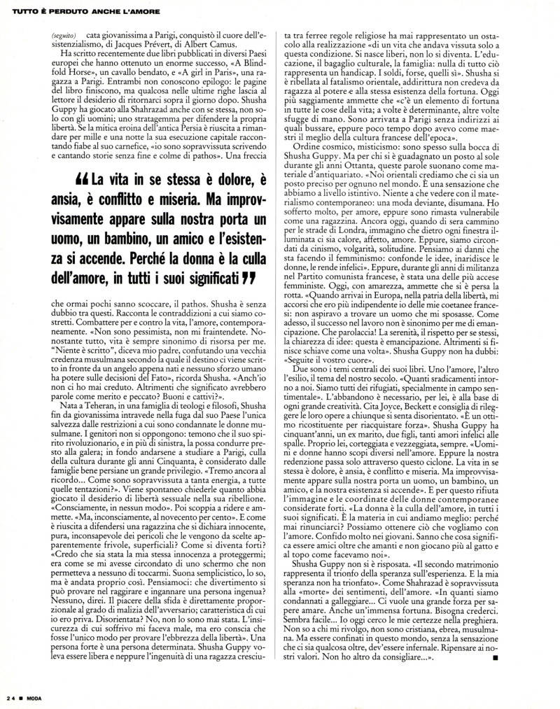 Tutto e perduto. Anche L\'Amore, January 1992