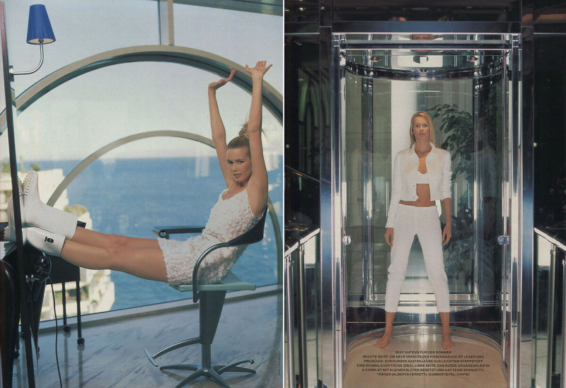 Claudia Schiffer featured in Ganz in Weiß, March 1996