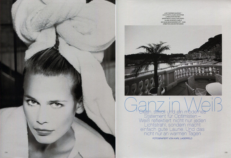 Claudia Schiffer featured in Ganz in Weiß, March 1996