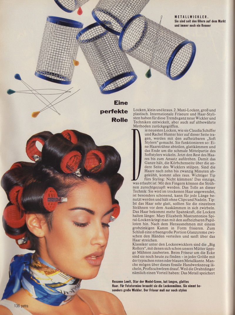 Yasmeen Ghauri featured in LOCKEN Die neue Hauptrolle, November 1991