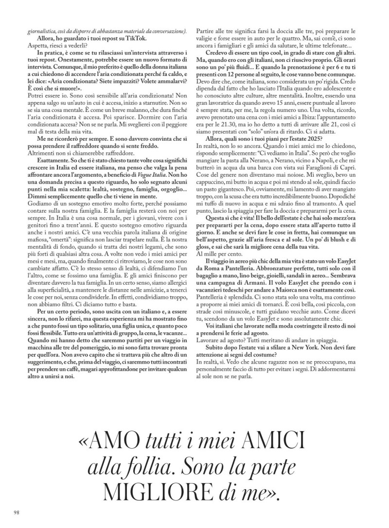 Vittoria Ceretti featured in Vittoria, July 2025