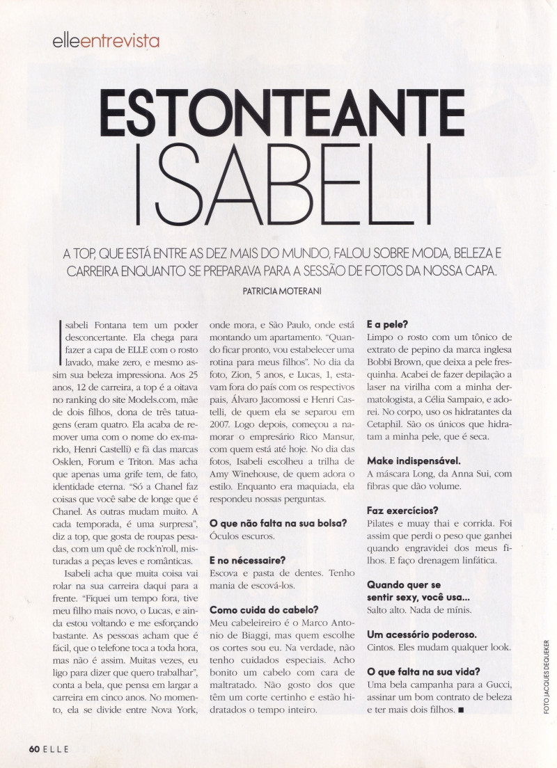 Isabeli Fontana featured in Estonteante Isabeli, July 2008