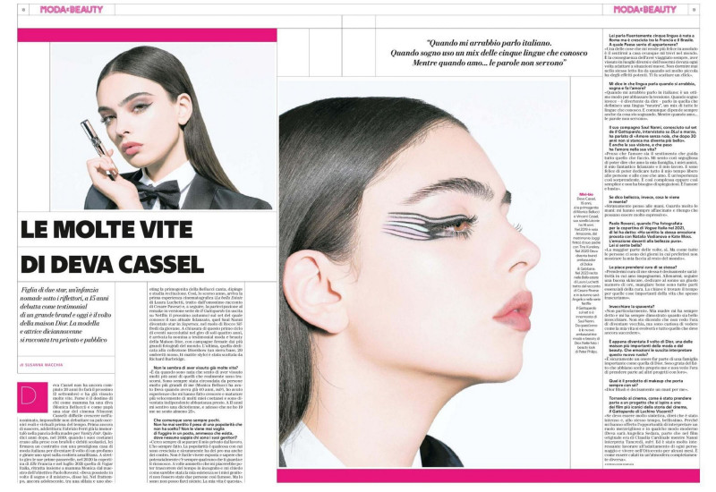 Deva Cassel featured in Le mille vite di Deva Cassel, May 2024