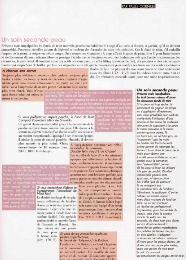 au bonheur di teint, April 1997