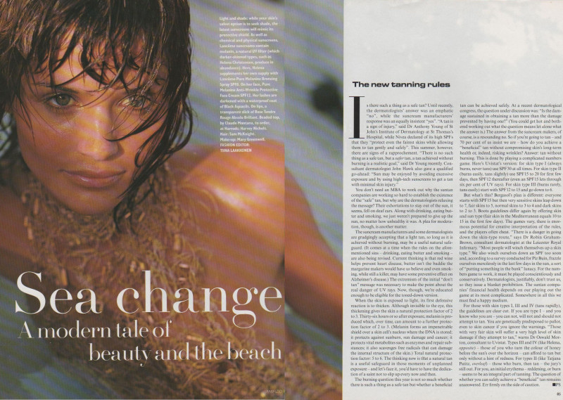 Helena Christensen featured in Sea Change, June 1994