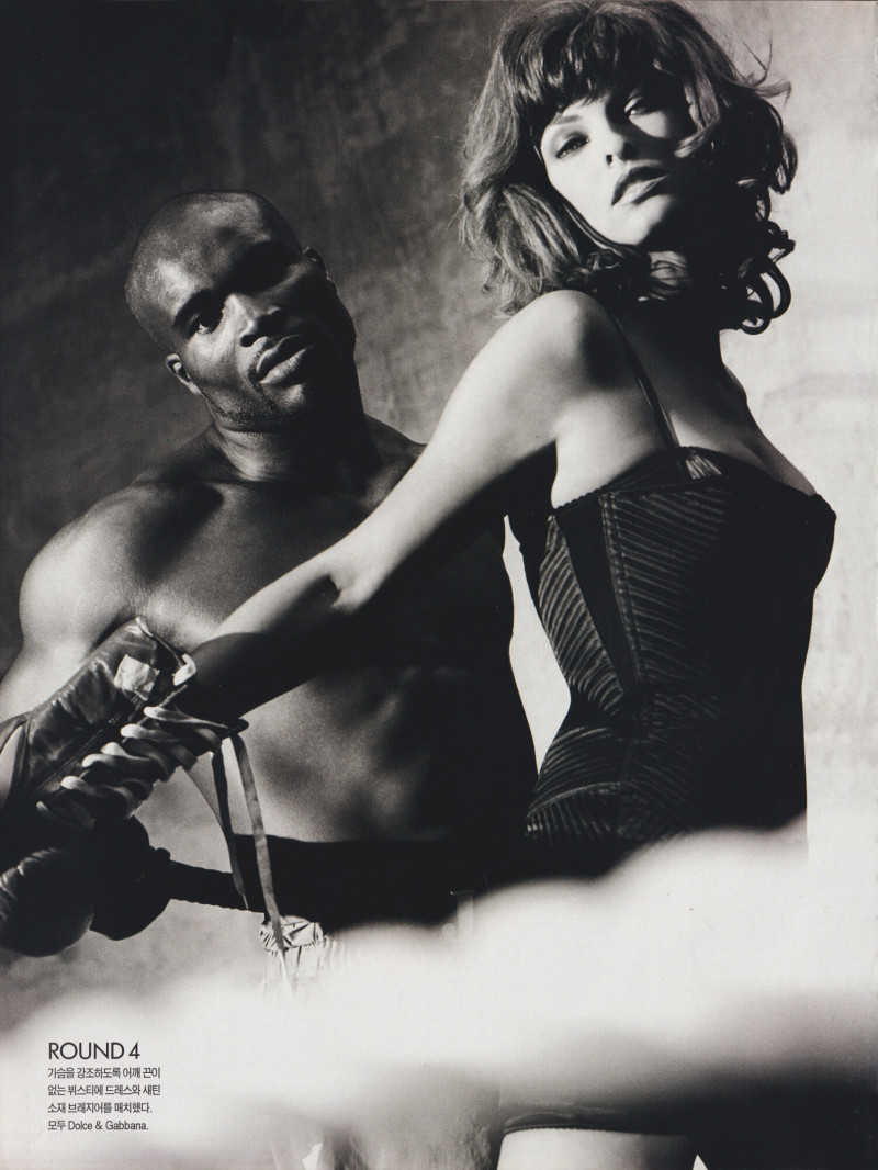 Linda Evangelista featured in Boxing with Diva, January 2004