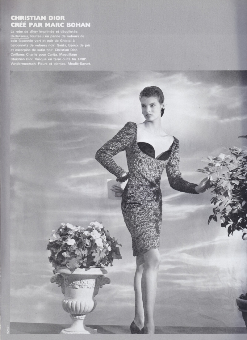 Linda Evangelista featured in Un soir court et fourreau, September 1985