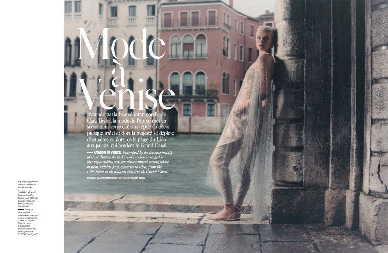 Cara Taylor featured in Mode a Venise, June 2023