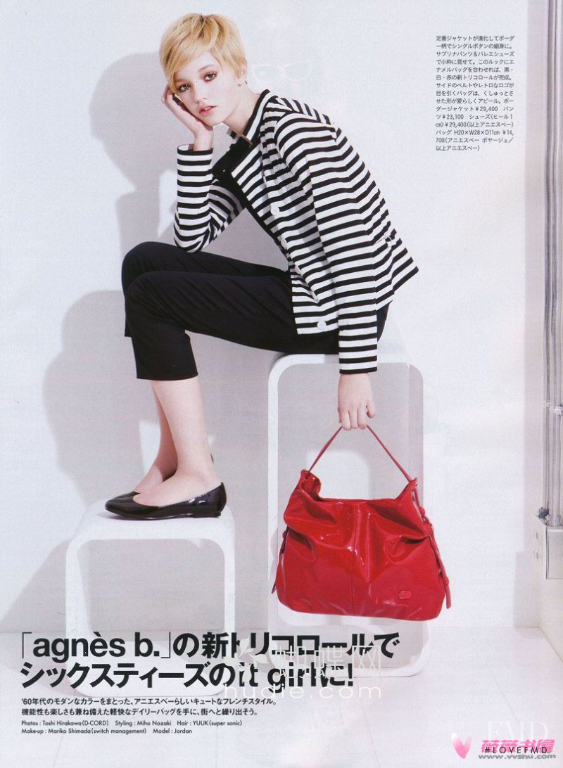 Jordan Almen featured in Agnès B., April 2009