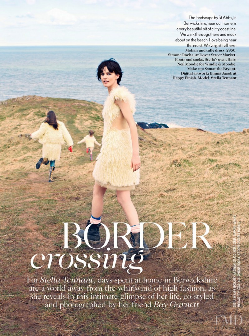 Stella Tennant featured in Border Crossing, July 2013
