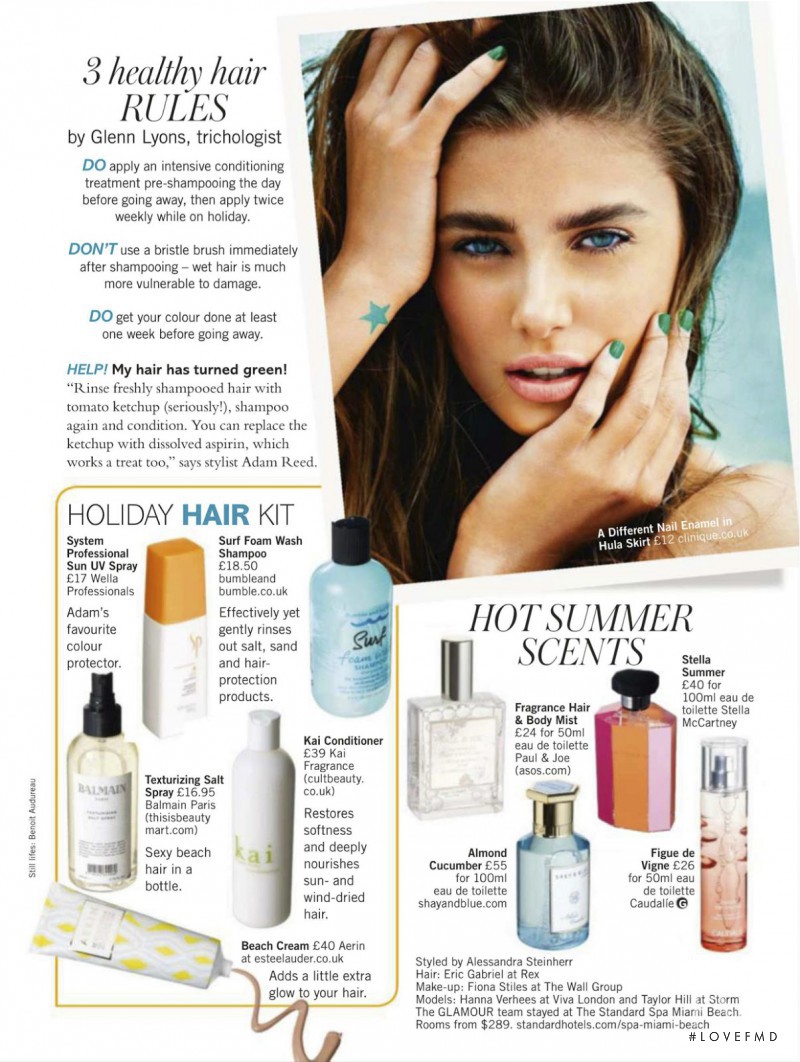 Taylor Hill featured in Your Big Beach Beauty Guide, July 2013