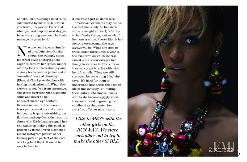 Joan Smalls featured in Small\'s World, June 2013