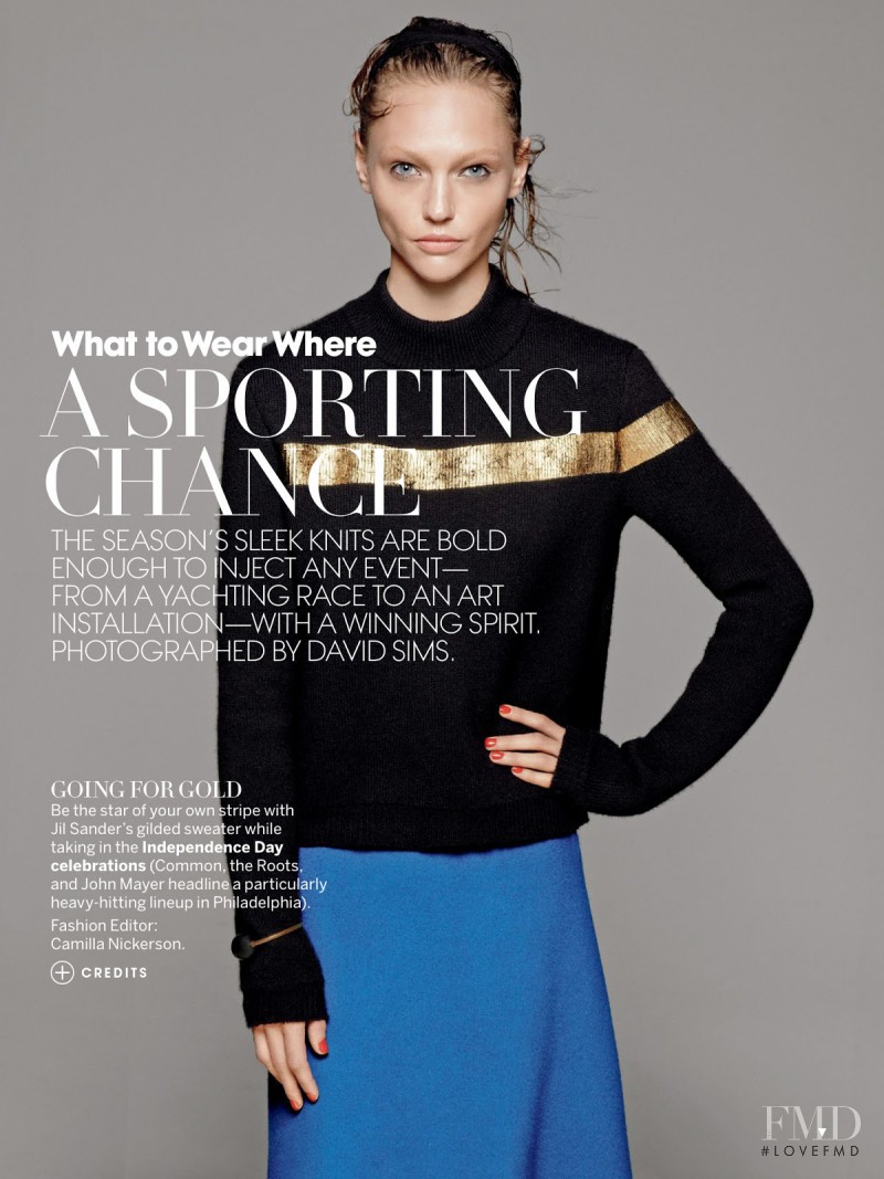 Sasha Pivovarova featured in A Sporting Chance, July 2013