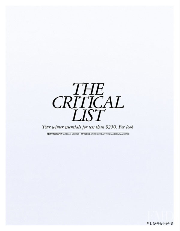 The Critical List, April 2011