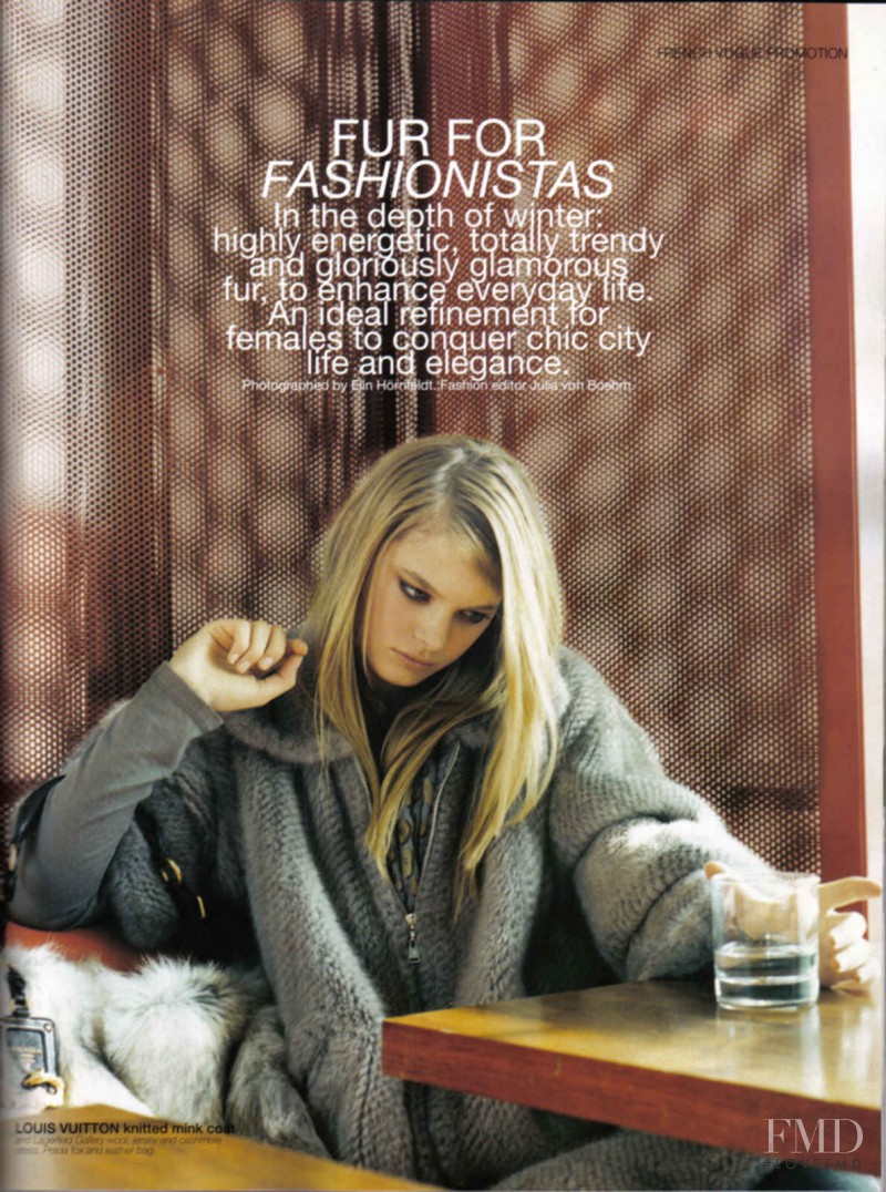 Julie de Gouy featured in Fur for Fashionistas, September 2006
