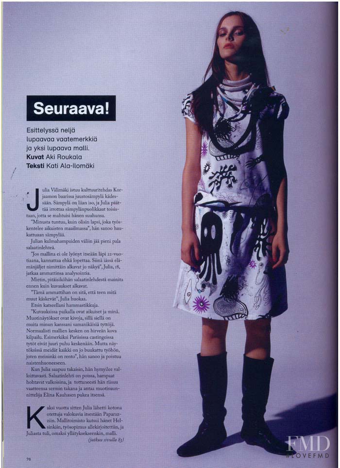 Julia Valimaki featured in Seuraava!, March 2006