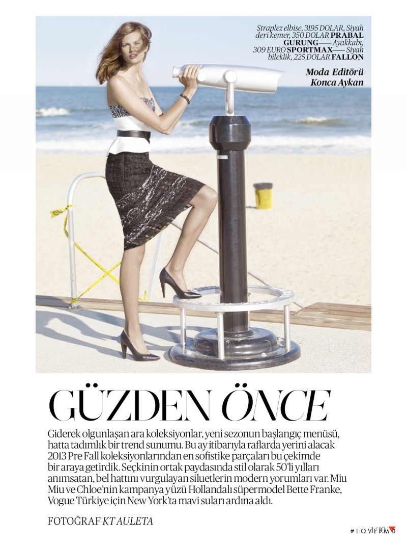 Bette Franke featured in Güzden Önce, July 2013