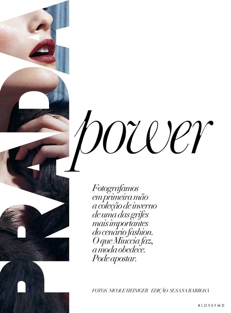 Elena Melnik featured in Prada Power, July 2013