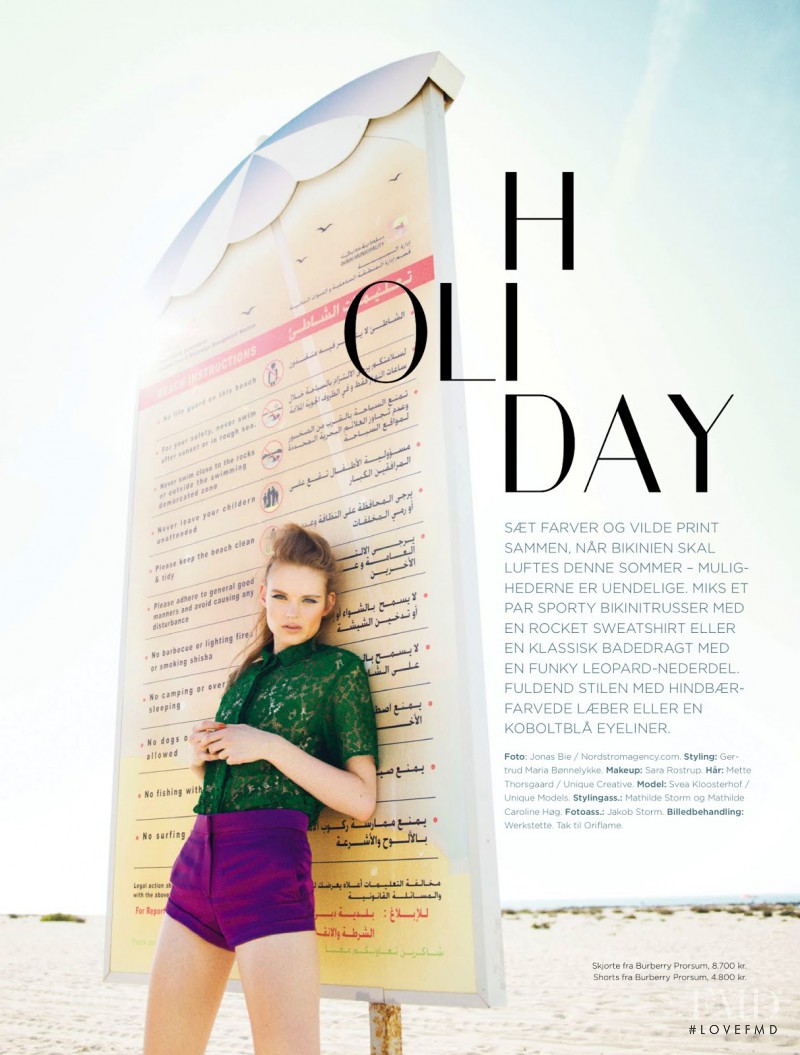 Svea Kloosterhof featured in Holiday, July 2013