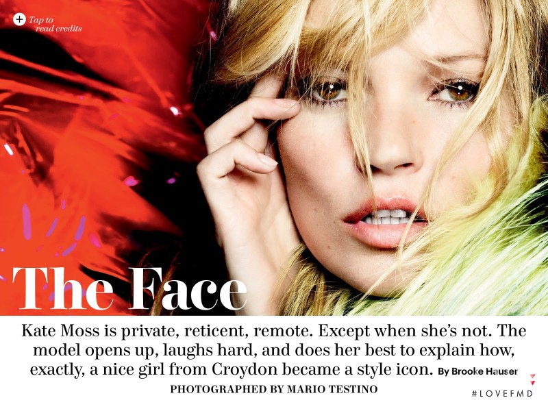 Kate Moss featured in The Face, August 2013