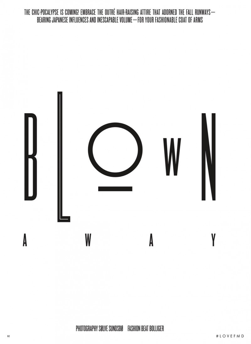 Suvi Koponen featured in Blown Away, September 2013